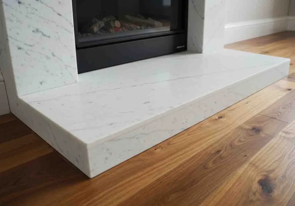 Flush Hearth In Wood Floor White Quartzite