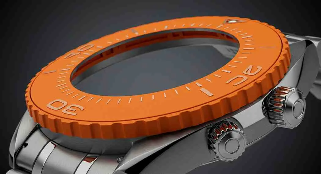 44.1mm orange omega planet ocean bezel insert