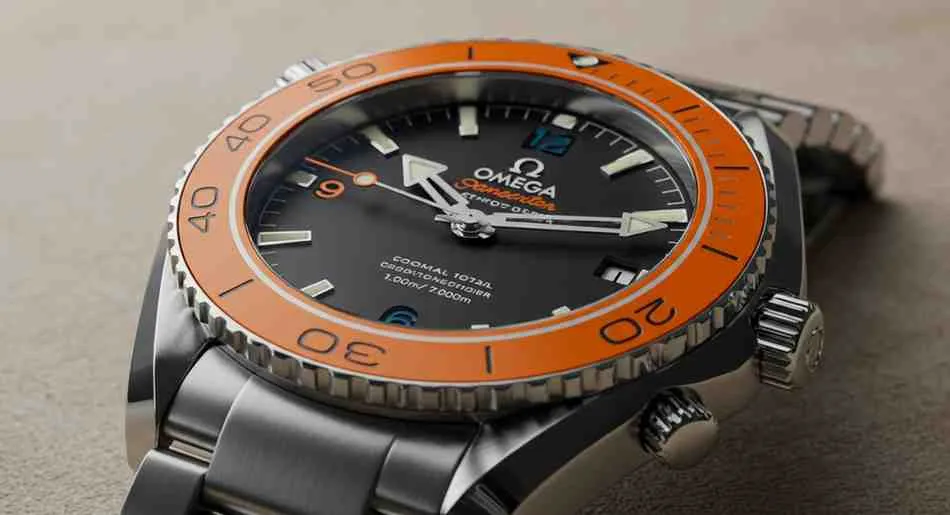 44.1mm orange omega planet ocean bezel insert