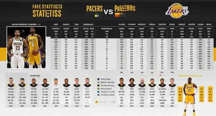 pacers vs lakers match player stats