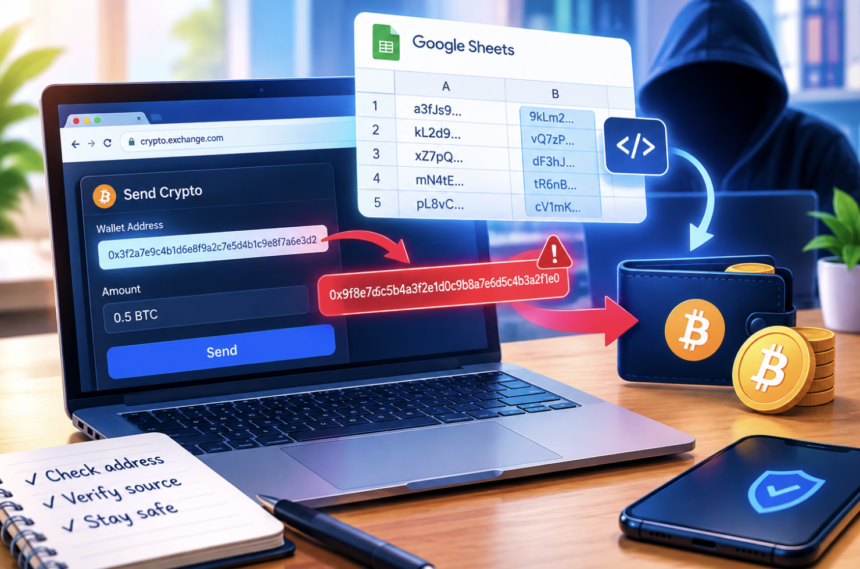 ClickFix Crypto Scam Exposed How Google Sheets Can Hijack Your Wallet Address